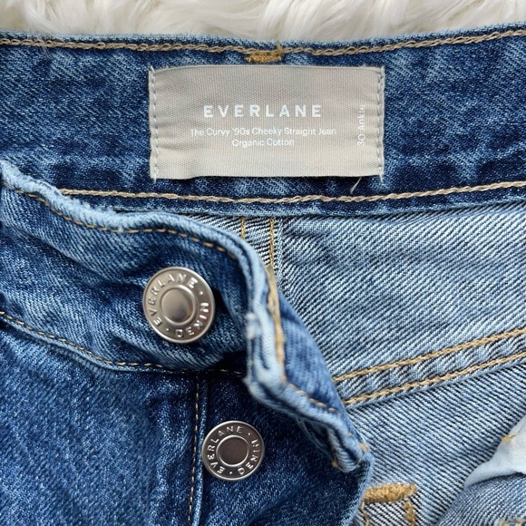 Everlane The Curvy Cheeky Jean Sz 30 Ankle Blue Organic Cotton Blend High Rise - Picture 1 of 5